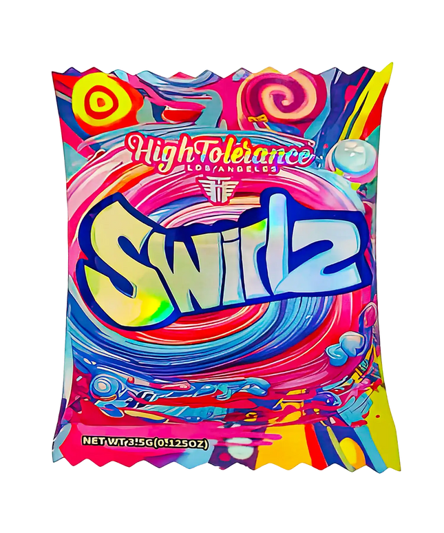 3.5g Shaped Mylar Storage Bag - High Tolerance Swirlz (50 Count)