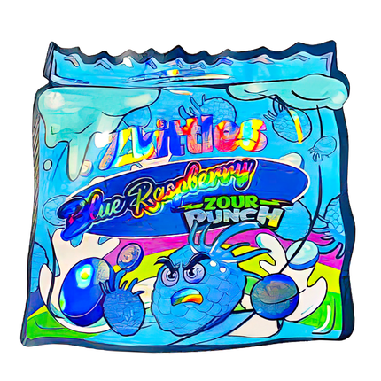 50 Pack 3.5G Shaped Mylar Bags - Colorful Graphic Design