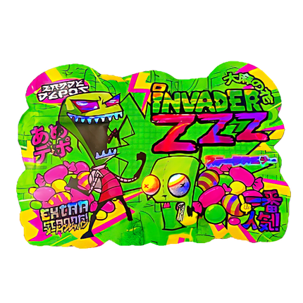 50 Pack 3.5G Shaped Mylar Bags - Bold Graphic Design