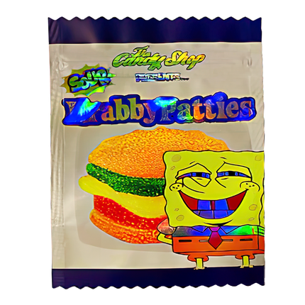 50 Pack 3.5G Shaped Mylar Bags - Sour Candy Graphic Design