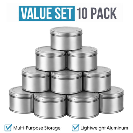 3.5g Pull-Top Tin Storage Containers - 10 Piece Assorted Set