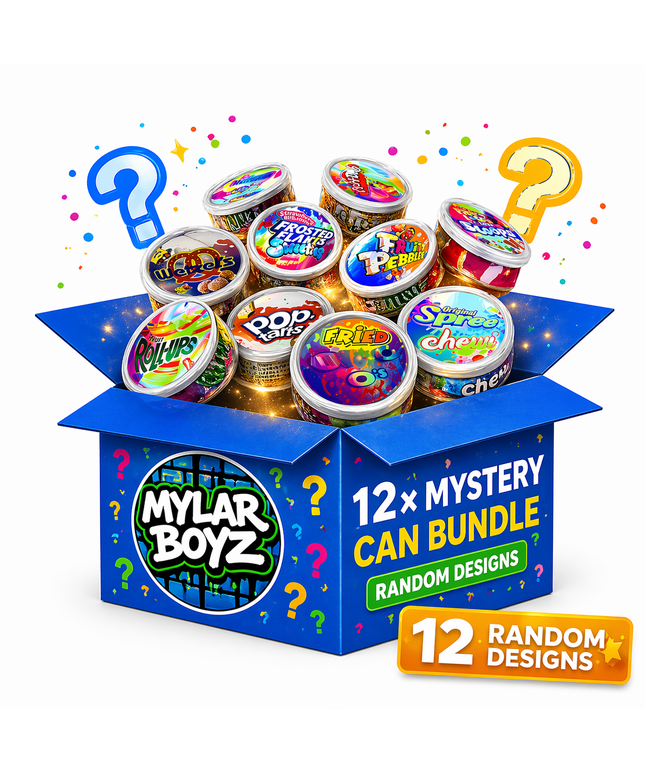 12 Pack – 3.5G Assorted Decorative Pull-Top Tin Can Storage Containers - Random Designs