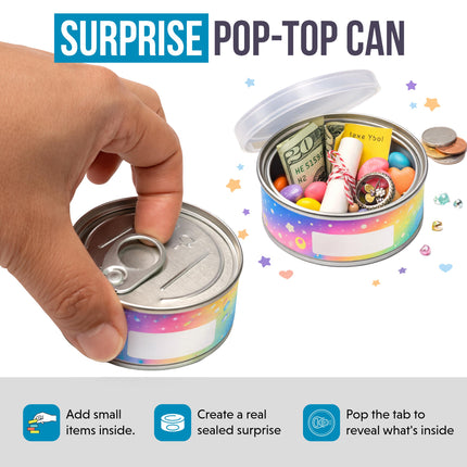 10 Pack 3.5g Pull Top Tin Can Mystery Retail Packaging Pouches  - Random Designs