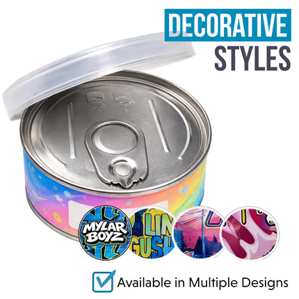 10 Pack 3.5g Pull Top Tin Can Mystery Retail Packaging Pouches  - Random Designs