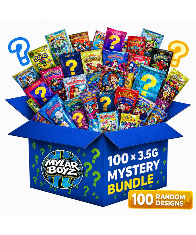 100 Pack 3.5g Mylar Bags Mystery Bundle Assorted Designs