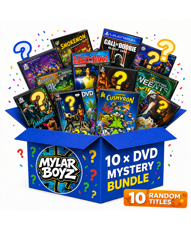10 Pack 3.5g Mylar Bags with DVD Cases Mystery Bundle, Assorted Designs