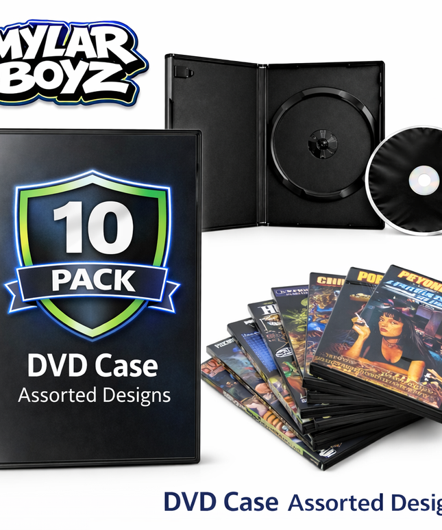 10 Pack 3.5g Mylar Bags with DVD Cases Mystery Bundle, Assorted Designs