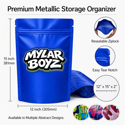 12 Pack 1lb Pound X-Large (12"x15") Mylar Bags Mystery Retail Packaging Pouches - Assorted Designs