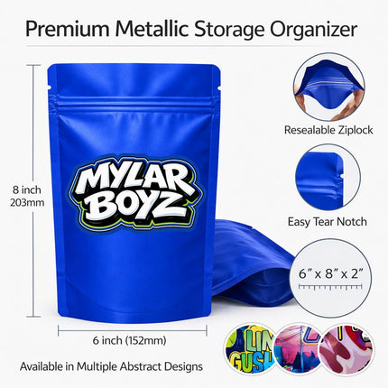 50 Pack 28g Large (6"x8") Mylar Bags Mystery Retail Packaging Pouches - Assorted Designs