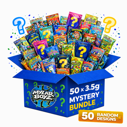 50 Pack 3.5g Small (3.5"x5")  Mylar Bags Mystery Storage Containers - Random Designs