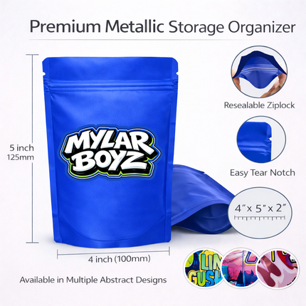 50 Pack 3.5g Small (3.5"x5")  Mylar Bags Mystery Storage Containers - Random Designs
