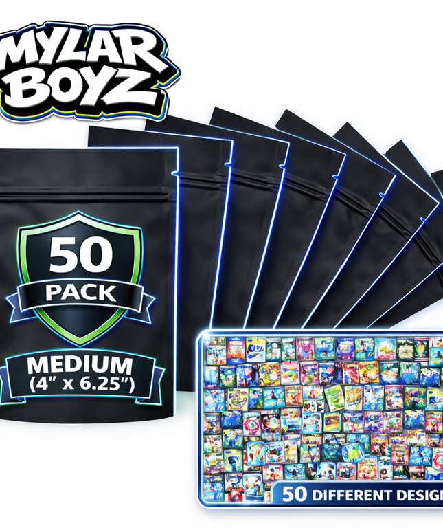 50 Pack 7g Mylar Bags Mystery Bundle Pack Assorted Designs