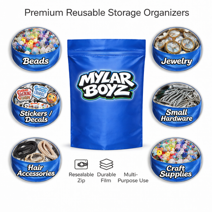 50 Pack 7g Medium (4"x6.25") Mystery Retail Packaging Pouches - Assorted Designs