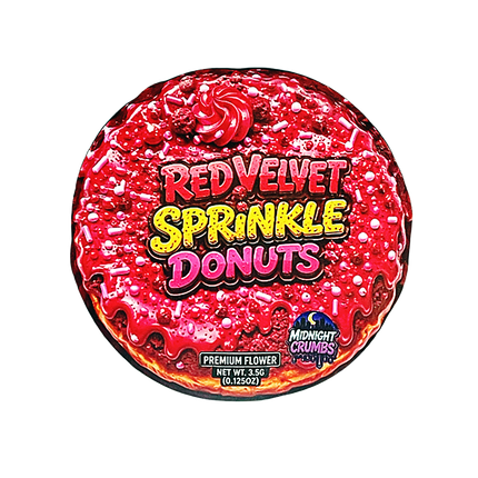 12 Pk Midnight Crumbs Shaped Bag & Window Box Set - Midnight Crumbs Red Velvet Sprinkle Donuts