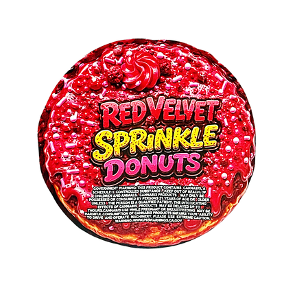 12 Pk Midnight Crumbs Shaped Bag & Window Box Set - Midnight Crumbs Red Velvet Sprinkle Donuts
