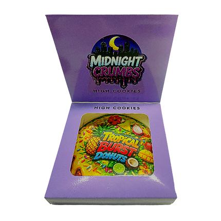 12 Pk Midnight Crumbs Shaped Bag & Window Box Set - Midnight Crumbs Tropical Burst Donuts
