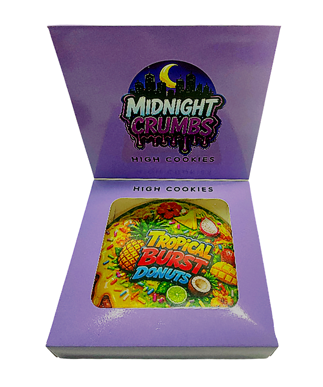 12 Pk Midnight Crumbs Shaped Bag & Window Box Set - Midnight Crumbs Tropical Burst Donuts
