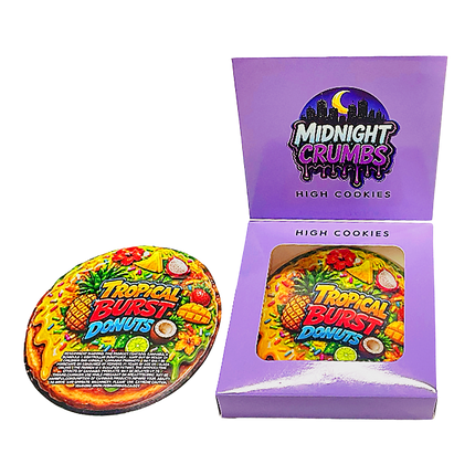 12 Pk Midnight Crumbs Shaped Bag & Window Box Set - Midnight Crumbs Tropical Burst Donuts