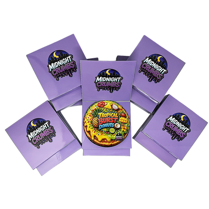 12 Pk Midnight Crumbs Shaped Bag & Window Box Set - Midnight Crumbs Tropical Burst Donuts