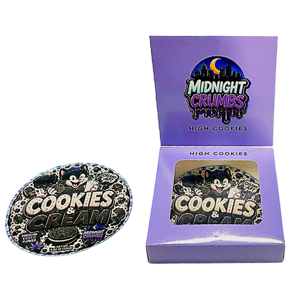 12 Pk Midnight Crumbs Shaped Bag & Window Box Set - Midnight Crumbs Cookies & Cream