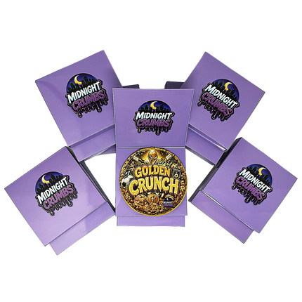 12 Pk Midnight Crumbs Shaped Bag & Window Box Set - Midnight Crumbs Golden Crunch