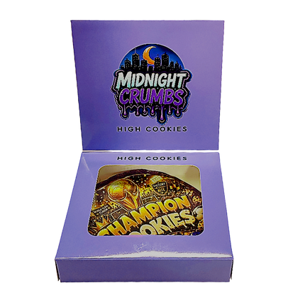 12 Pk Midnight Crumbs Shaped Bag & Window Box Set - Midnight Crumbs Champion Cookies