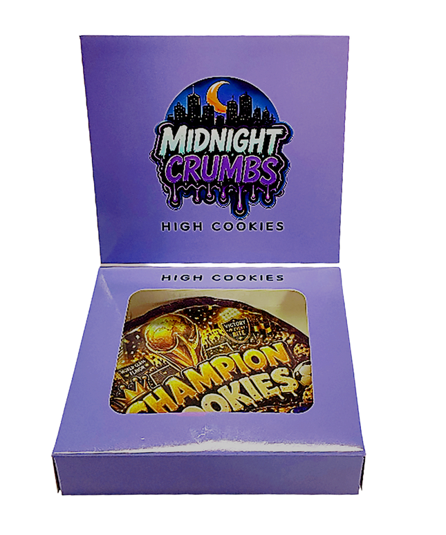 12 Pk Midnight Crumbs Shaped Bag & Window Box Set - Midnight Crumbs Champion Cookies
