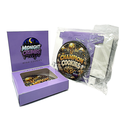 12 Pk Midnight Crumbs Shaped Bag & Window Box Set - Midnight Crumbs Champion Cookies