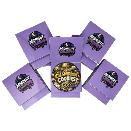 12 Pk Midnight Crumbs Shaped Bag & Window Box Set - Midnight Crumbs Champion Cookies