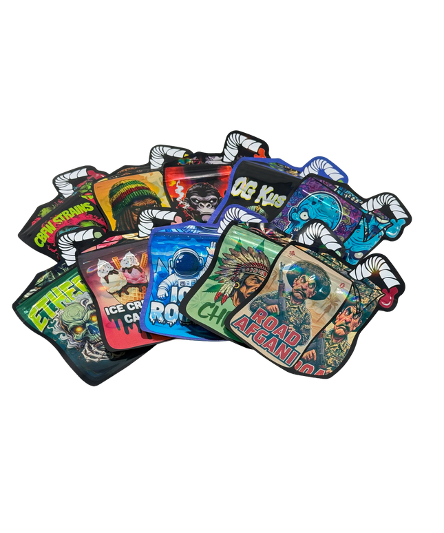 50 Pack 3.5G Mylar Bags Mix Designs - Juice Box 2