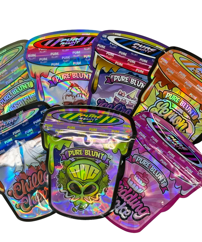 50 Pack 3.5G Mylar Bags Mix Designs - Pure Graphic Design