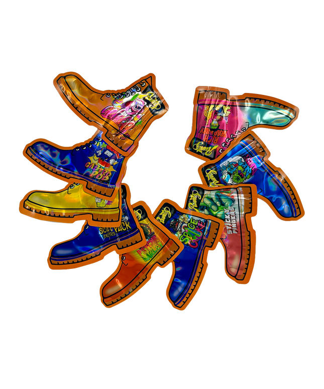 50 Pack 3.5G Mylar Bags Mix Designs - Runtz Boots