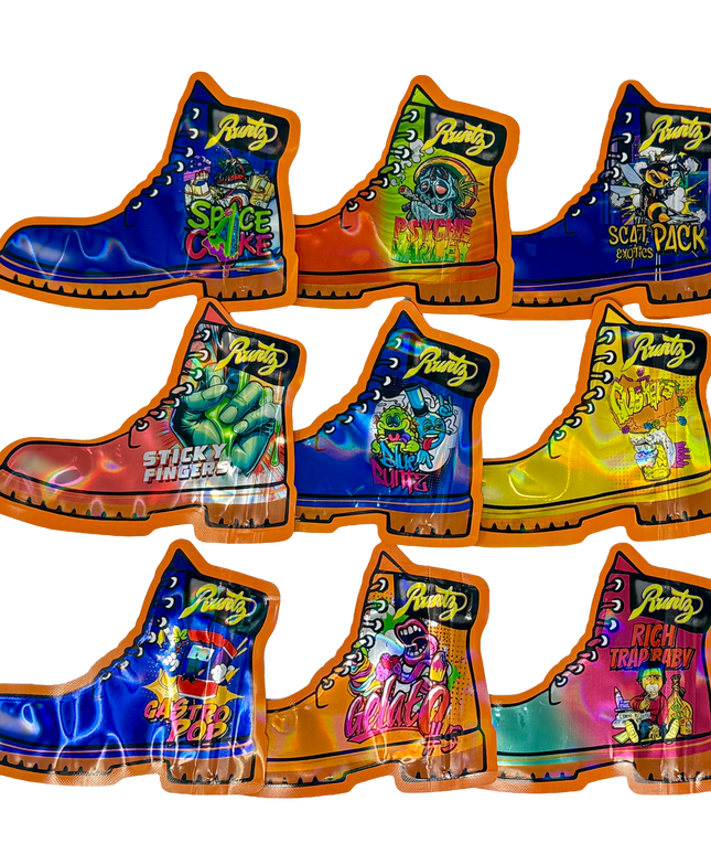 50 Pack 3.5G Mylar Bags Mix Designs - Runtz Boots