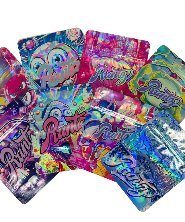 50 Pack 3.5G Mylar Bags Mix Designs - Runtz
