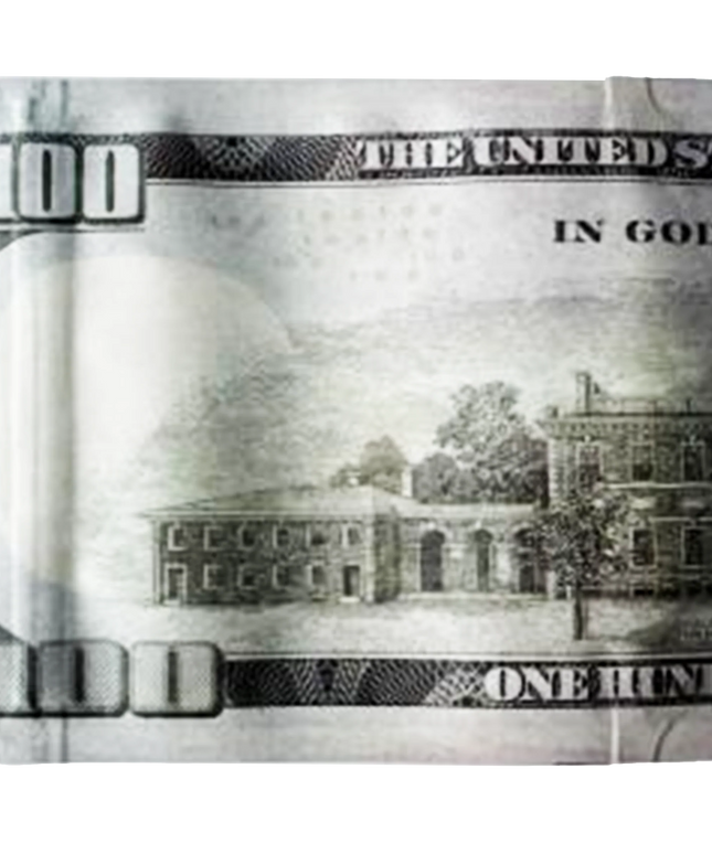 Money Mylar bag 3.5g, herb Mylar Bags, Where to buy mylar bags, Custom mylar bags near me, Mylar Bags Wholesale. Money clip with a design resembling a $100 bill on a white background