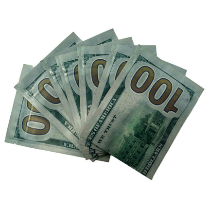 50 Pack 3.5g Money-Shaped Mylar Bags – Hundred Value Design