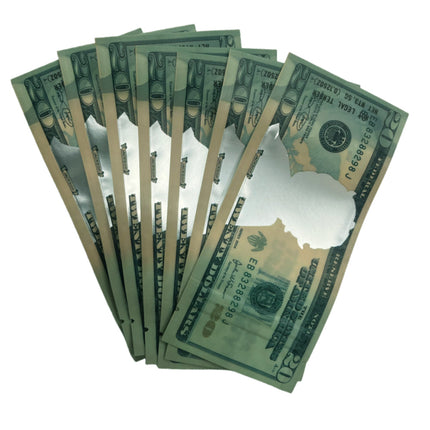 50 Pack 3.5g Money-Shaped Mylar Bags – Twenty Value Design