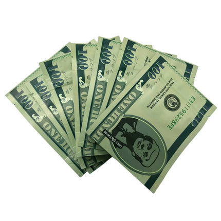50 Pack 3.5g Currency-Inspired Mylar Packaging Pouches