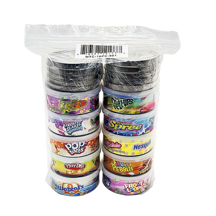 3.5g Pull-Top Tin Storage Containers - 10 Piece Assorted Set