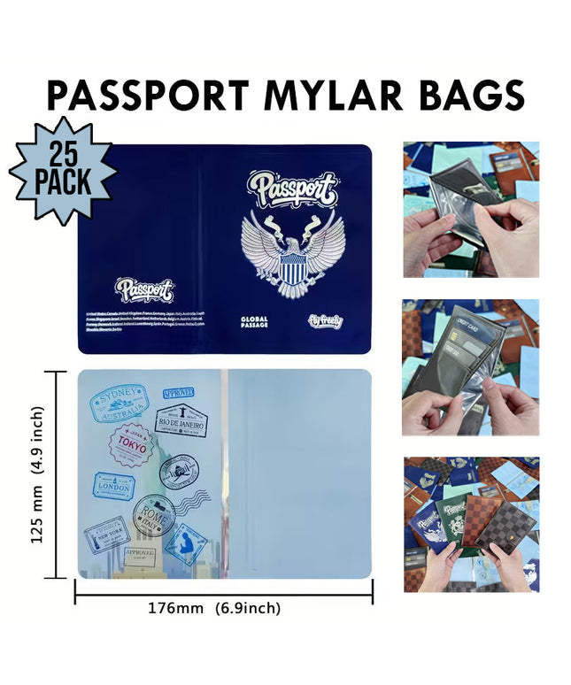 12 Pack 3.5G Passport Style Mylar Bags