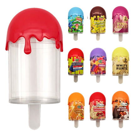 12 Pack – Popsicle Style Plastic Storage Containers with Decorative Wrap Labels - Zagnum White Runtz