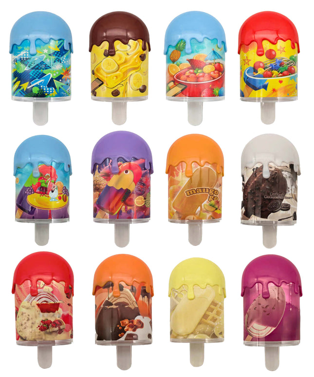 12 Pack – Popsicle Style Plastic Storage Containers with Decorative Wrap Labels - Zasicle Firecrackerz