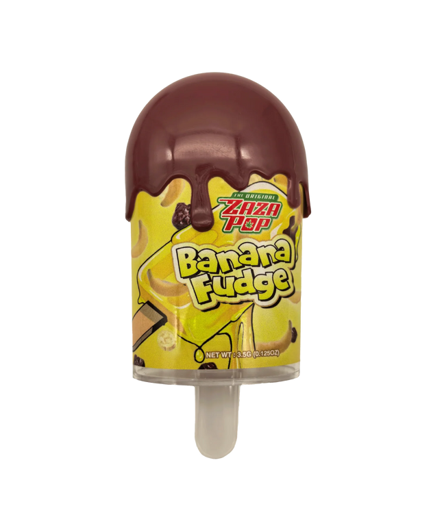 12 Pack – Popsicle Style Plastic Storage Containers with Decorative Wrap Labels - Zaza Pop Banana Fudge