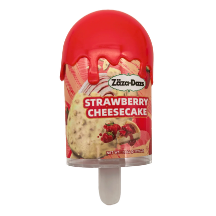 12-Pack Popsicle Style Plastic Storage Containers with Decorative Wrap Labels – Strawberry Cheesecake Design