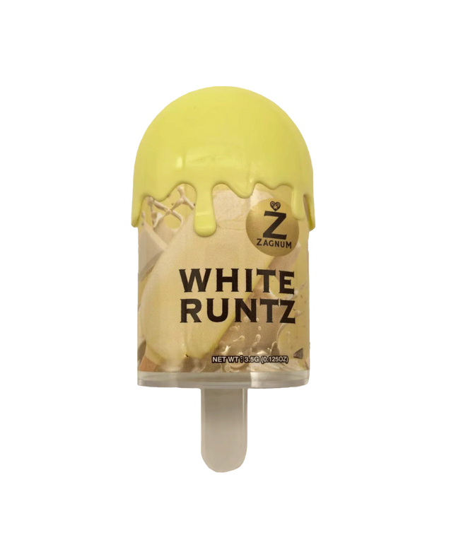 12 Pack – Popsicle Style Plastic Storage Containers with Decorative Wrap Labels - Zagnum White Runtz