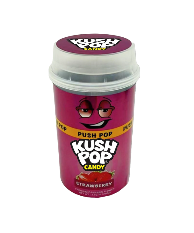 Mylar Bags, herb Mylar Bags, Where to buy mylar bags, Custom mylar bags near me, Mylar Bags Wholesale. Kush Pop Kush Pop candy container with a pink design and visible branding on a white background