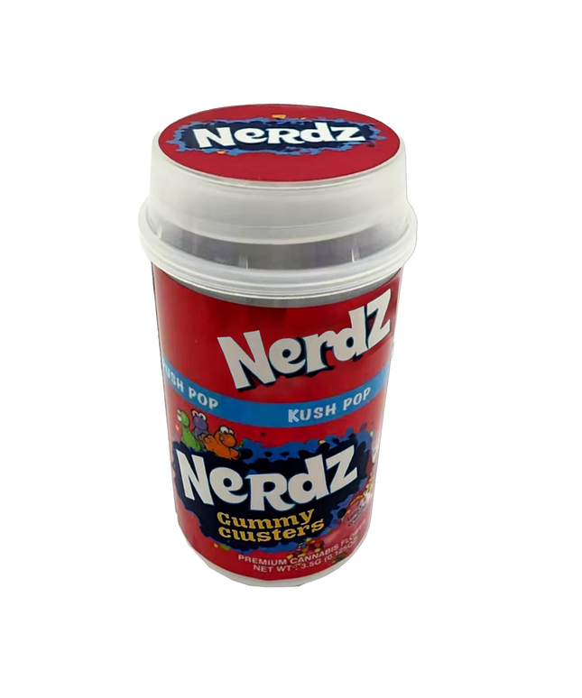 Mylar Bags, herb Mylar Bags, Where to buy mylar bags, Custom mylar bags near me, Mylar Bags Wholesale. Kush Pop 3.5g Nerdz Gummy Clusters Push-Up Jar 