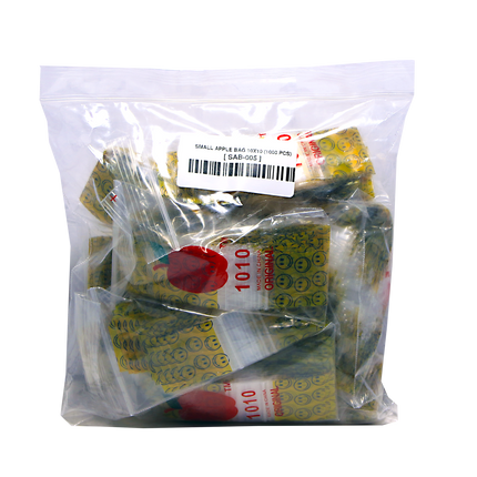 Mylar Bags, herb Mylar Bags, Where to buy mylar bags, Custom mylar bags near me, Mylar Bags Wholesale. Apple Bags. Packaged product with a clear plastic bag on a white background