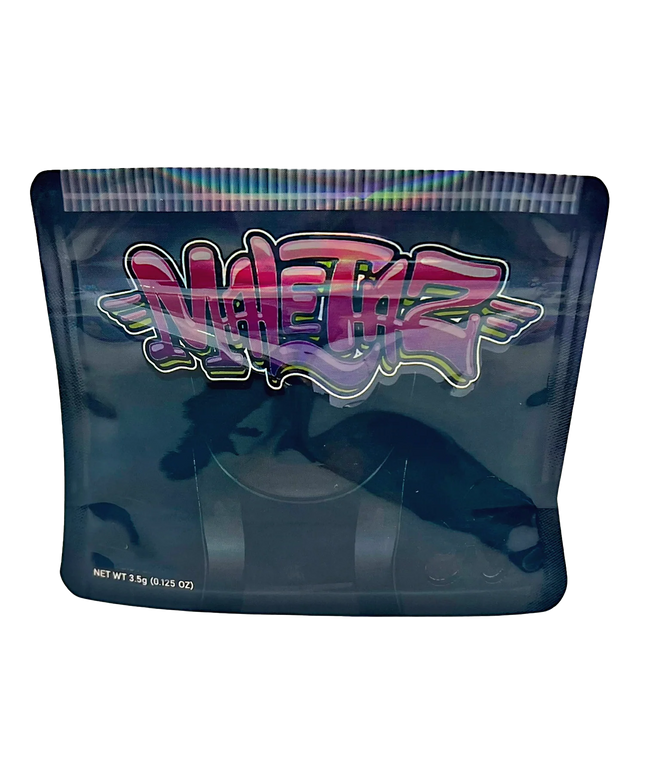 3.5g Shaped Mylar Bag - Bold Graphic Design - 50 Count