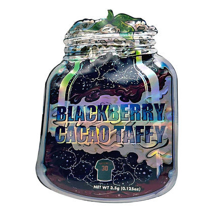 3.5g Shaped Mylar Bag – Blackberry Cocoa Taffy Design – 50 Count